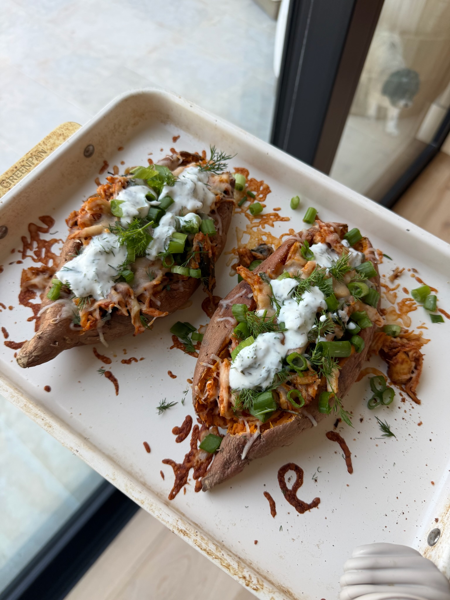 BBQ Chicken Stuffed Sweet Potatoes